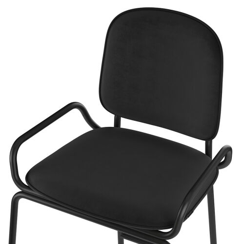 Стул полубарный ror, 2 frame, велюр, черный/черный 6