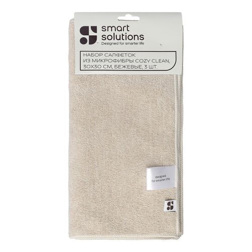 Набор салфеток из микрофибры cozy clean, 30х30 см, бежевые, 3 шт 7