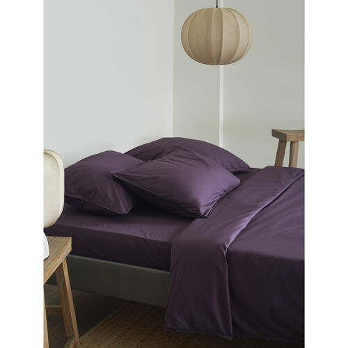 Комплект постельного белья из стираного перкаля сливового цвета  5