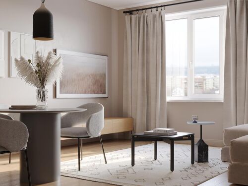 Столик кофейный saga, 60х60 см, темно-серый 1