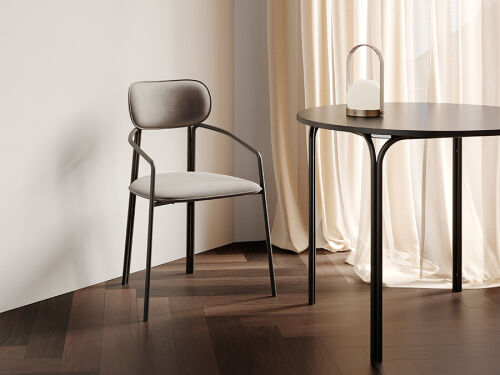 Стул ror, round, велюр, черный/серый 7