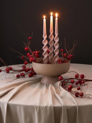 Набор из двух свечей цвета пыльной розы из коллекции essential,  2