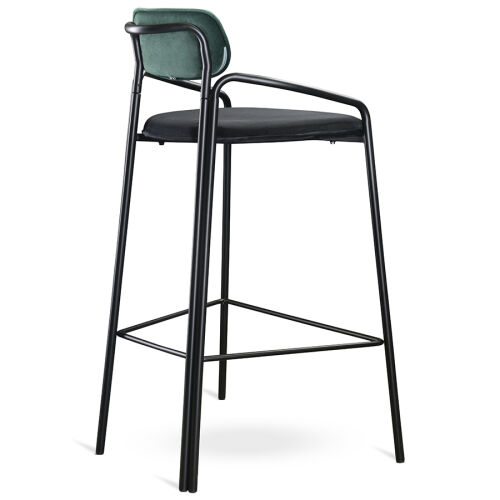 Стул барный ror, round, велюр, черный/темно-зеленый/черный 4