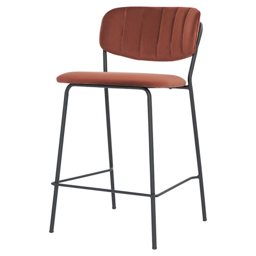 Стул полубарный eirill, велюр, кирпичный 1