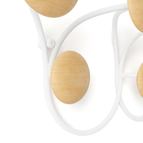 Вешалка настенная dotsy, белая/натуральное дерево 6