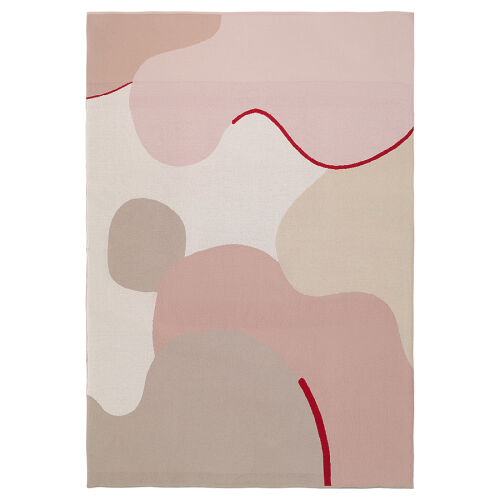 Плед из хлопка с авторским принтом бежевого цвета из коллекции f 2