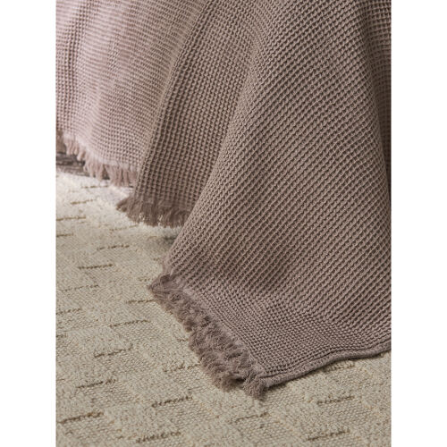 Покрывало вафельное из хлопка серо-бежевого цвета из коллекции e 4