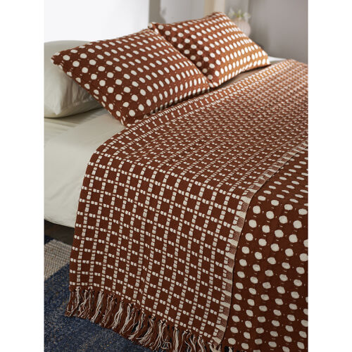 Покрывало из хлопка polka dots карамельного цвета из коллекции e 1 Покрывало из хлопка polka dots карамельного цвета из коллекции e 1