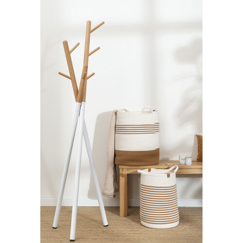 Вешалка напольная amundsen, 172 см, белая/натуральное дерево 3