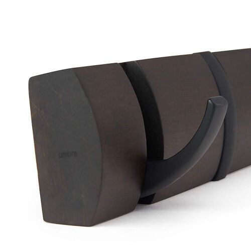 Вешалка настенная flip, 84,5 см, черная/орех, 8 крючков 3