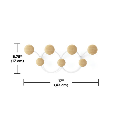 Вешалка настенная dotsy, белая/натуральное дерево 2