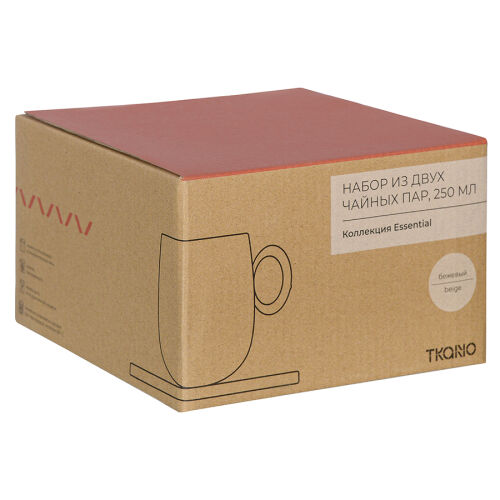 Набор из двух чайных пар бежевого цвета из коллекции essential,  6