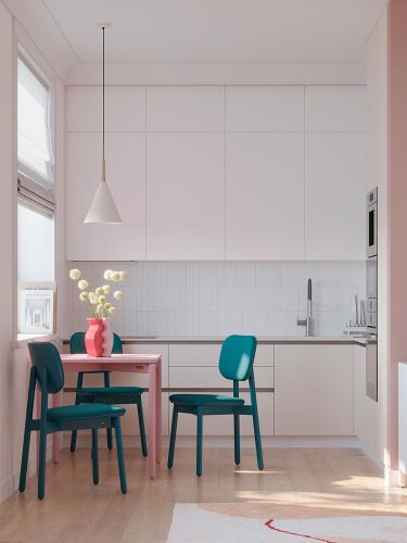 Стол обеденный saga, 75х75 см, розовый 2