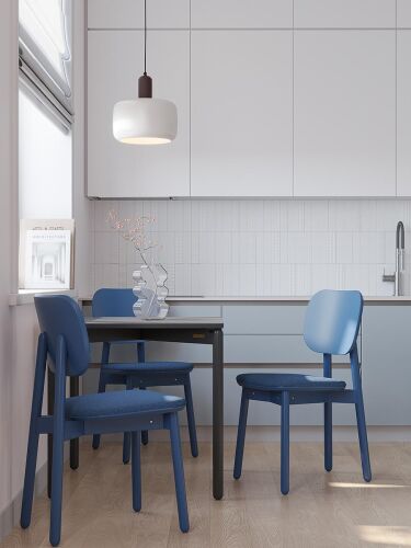 Стул saga, рогожка, синий 2