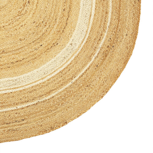 Ковер из джута овальный с вставками белого цвета из коллекции et 5