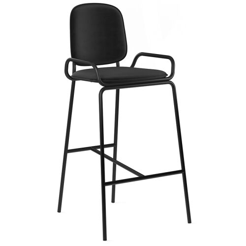 Стул барный ror, 2 frame, велюр, черный/черный 1