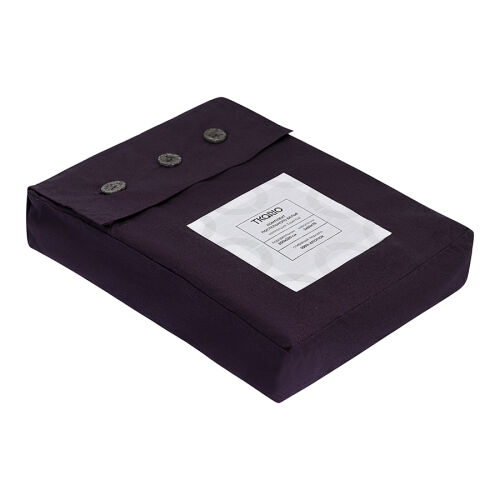 Комплект постельного белья из стираного перкаля сливового цвета  7