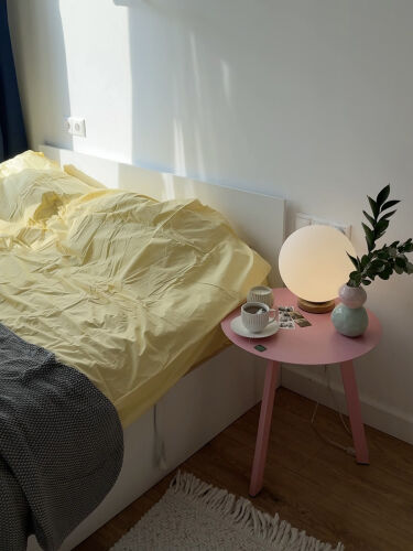 Комплект постельного белья из стираного перкаля светло-желтого ц 6