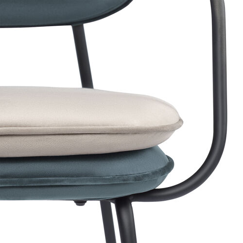 Стул с подлокотниками pea, велюр, сине-зеленый/бежевый 4