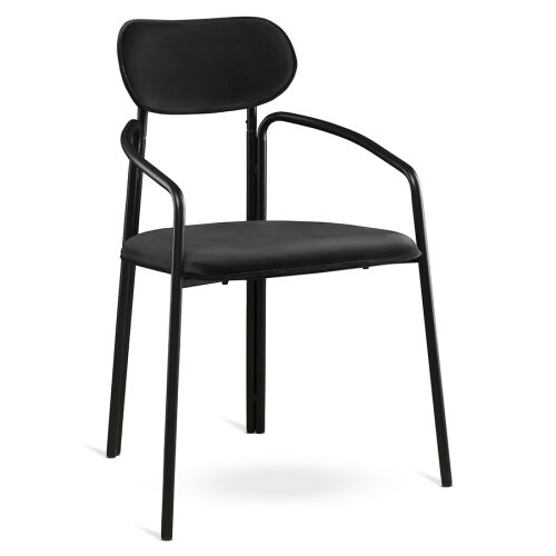 Стул ror, round, велюр, черный/черный 1