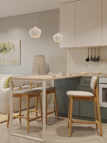 Стул полубарный saga, рогожка, бежевый 3