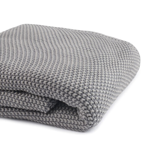 Плед из стираного хлопка серого цвета из коллекции essential, 13 5