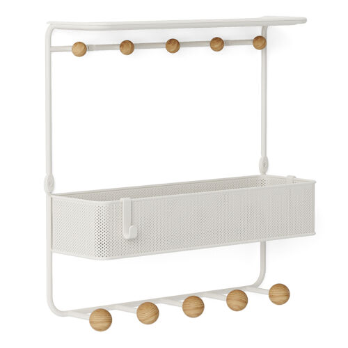 Полка настенная с крючками для аксессуаров estique, белая/натура 5