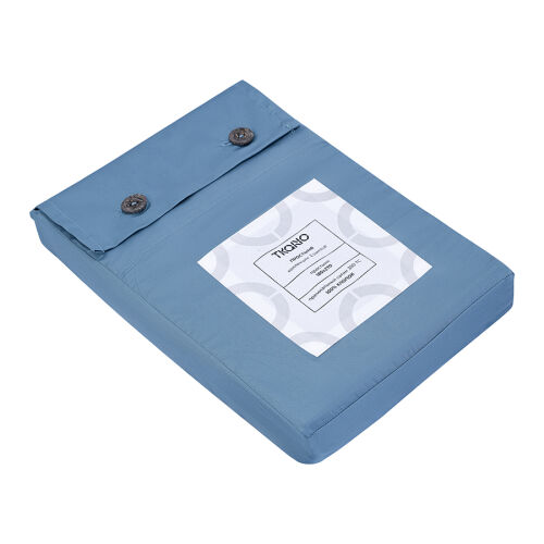 Простыня из премиального сатина джинсово-синего цвета из коллекц 5