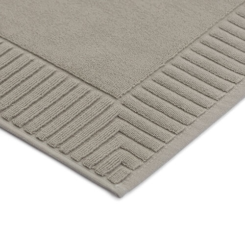 Коврик для ванной с фактурным бортиком бежево-серого цвета из ко 7