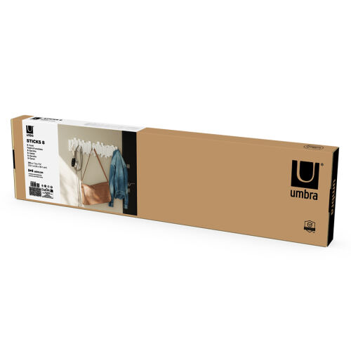 Вешалка настенная sticks, 72 см, 8 крючков, белая 5