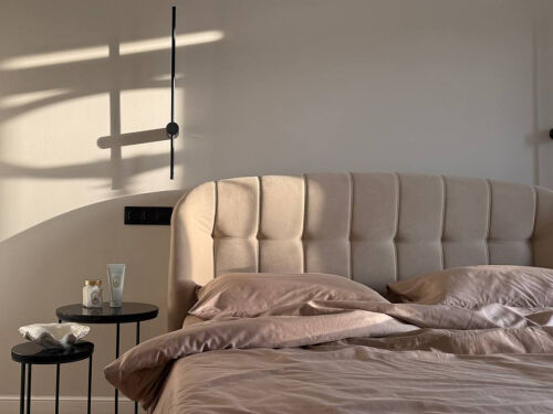 Комплект постельного белья из премиального сатина бежевого цвета 2