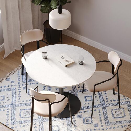 Стул ror, round, велюр, черный/бежевый 5