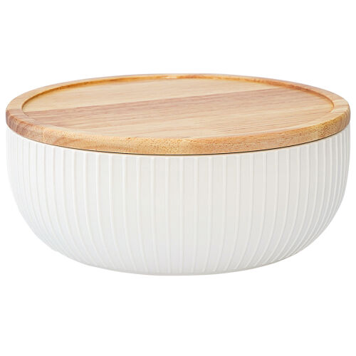 Салатник с крышкой из каучукового дерева soft ripples, dual glaz 1 Салатник с крышкой из каучукового дерева soft ripples, dual glaz 1