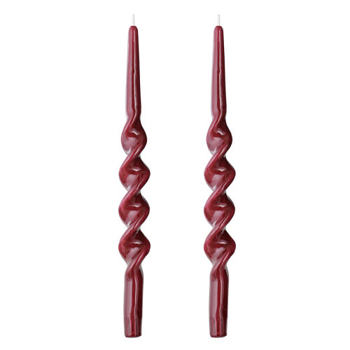 Набор из двух свечей бордового цвета из коллекции essential, 35 см