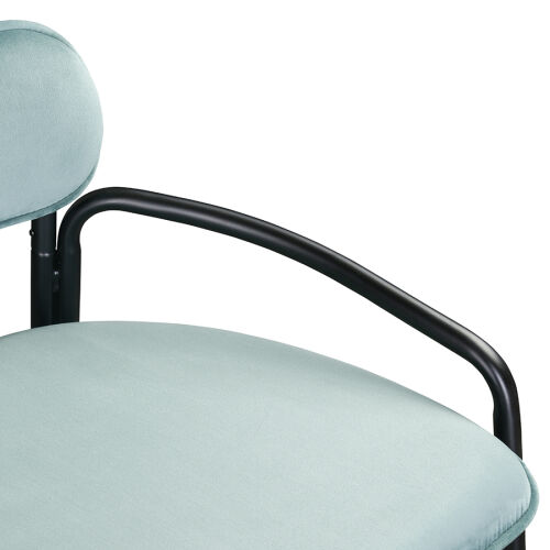 Стул полубарный ror, round, велюр, черный/светло-бирюзовый 6