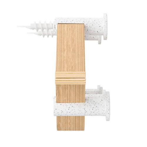 Вешалка настенная montage, 6 крючков, натуральное дерево/белая 2