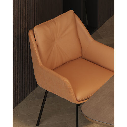 Стул allar, экокожа, рогожка, коричневый 4