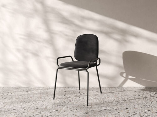 Стул ror, double frame, велюр, черный /черный 2