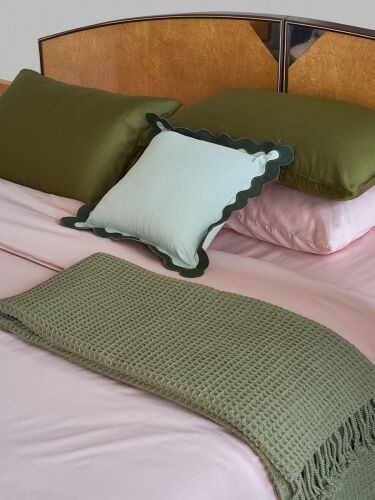 Плед из шерсти травянисто-зеленого цвета из коллекции essential, 1