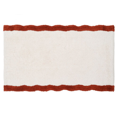 Коврик для ванной с кантом терракотового цвета из коллекции trendy ruffles, 50x80 см