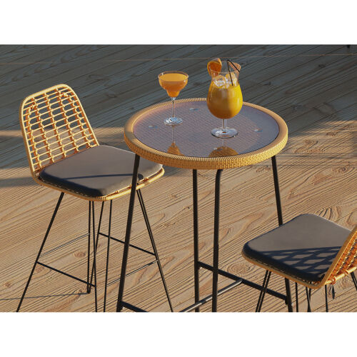 Стул барный vetle flat, ротанг 21