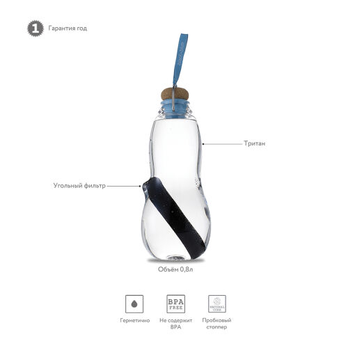 Экобутылка eau good, 800 мл, голубая 7 Экобутылка eau good, 800 мл, голубая 7