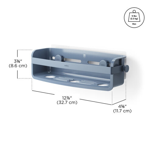 Органайзер для душа flex adhesive, голубой 4