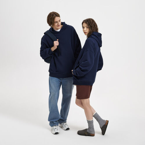 Худи оверсайз унисекс FUSION, темно-синий, размер XL/2XL 5