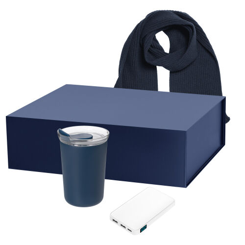 Подарочный набор Strada, Ancor, Forges, синий (термокружка, акку 1