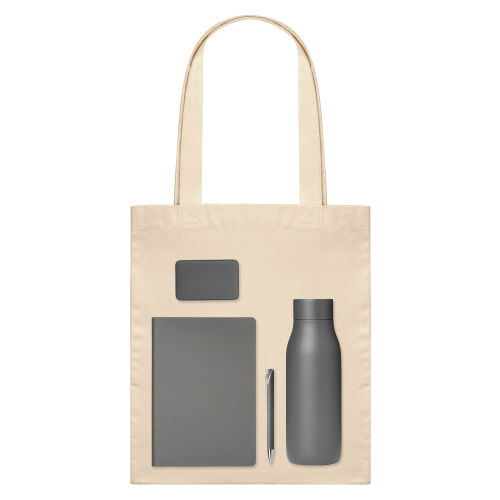 Подарочный набор Welcome Pack, серый (термобутылка, ежедневник, 1 Подарочный набор Welcome Pack, серый (термобутылка, ежедневник, 1