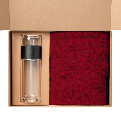 Подарочный набор Terso, Fado, красный (плед, термобутылка) 2