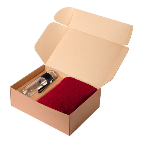 Подарочный набор Terso, Fado, красный (плед, термобутылка) 3