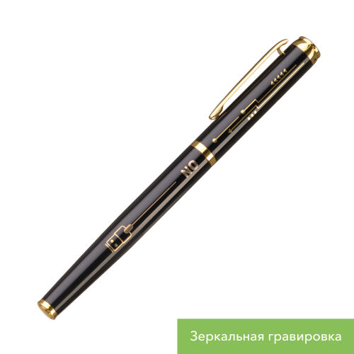 Ручка-роллер Соната (Sonata), черная/позолота 5