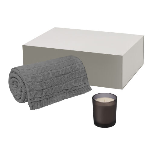 Подарочный набор Enigma, Fado, серый (свеча, плед)